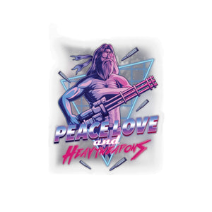 Peace, Love and Heavy Weapons Sticker